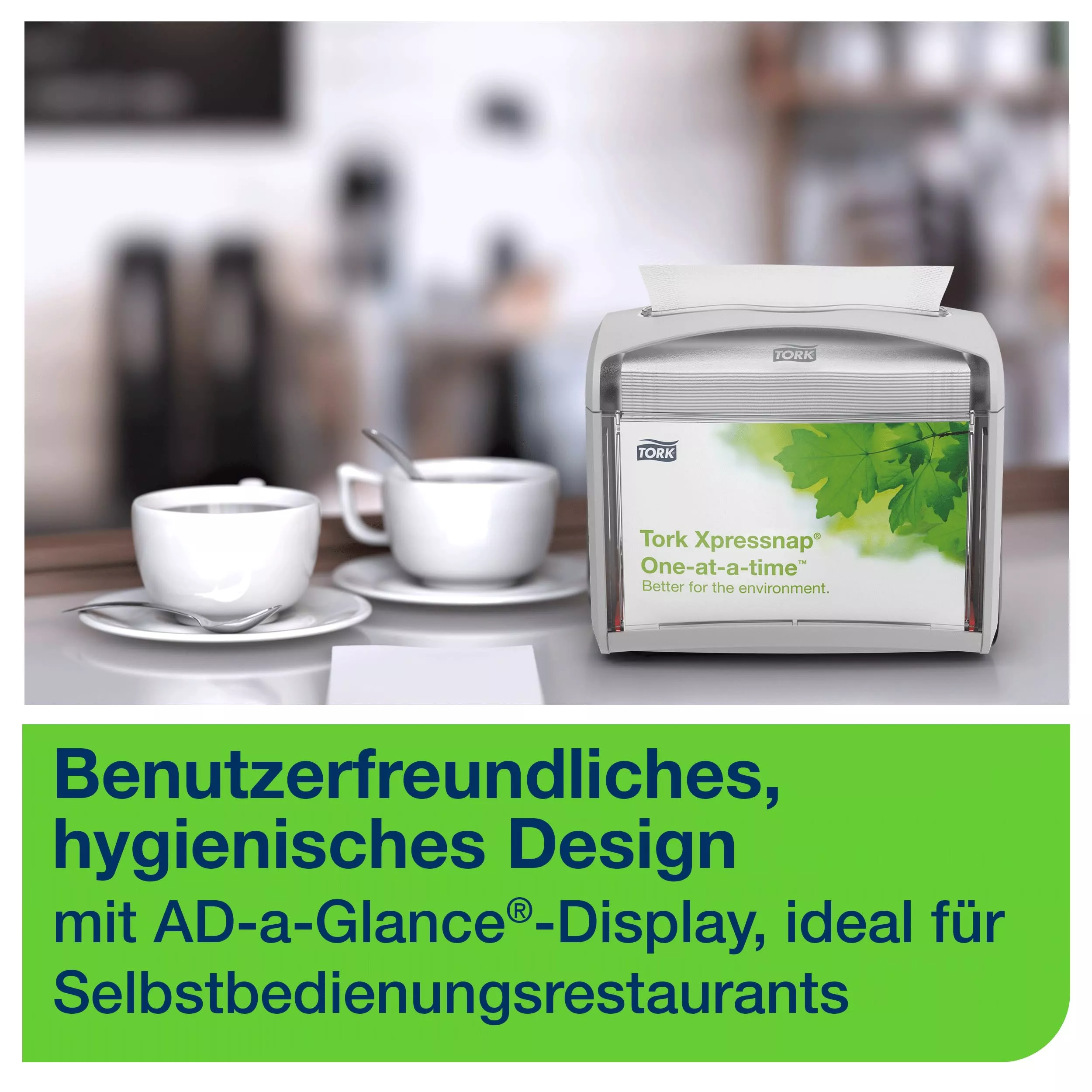Tork Xpressnap® Tischspender Hellgrau N4, Signature Linie, 16,9 cm × 20 cm × 14,1 cm