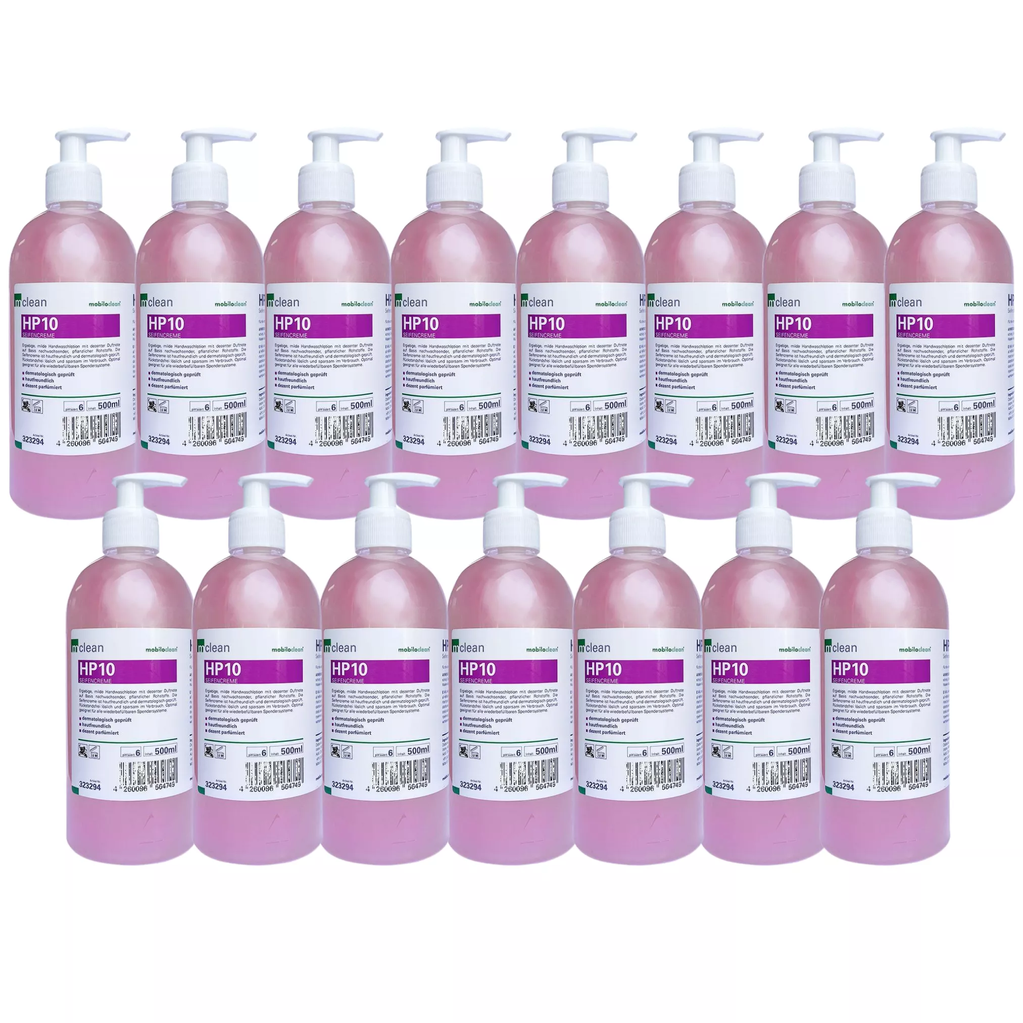 mclean HP10 Seifencreme 500 ml – Karton mit 15 Dispenserflaschen