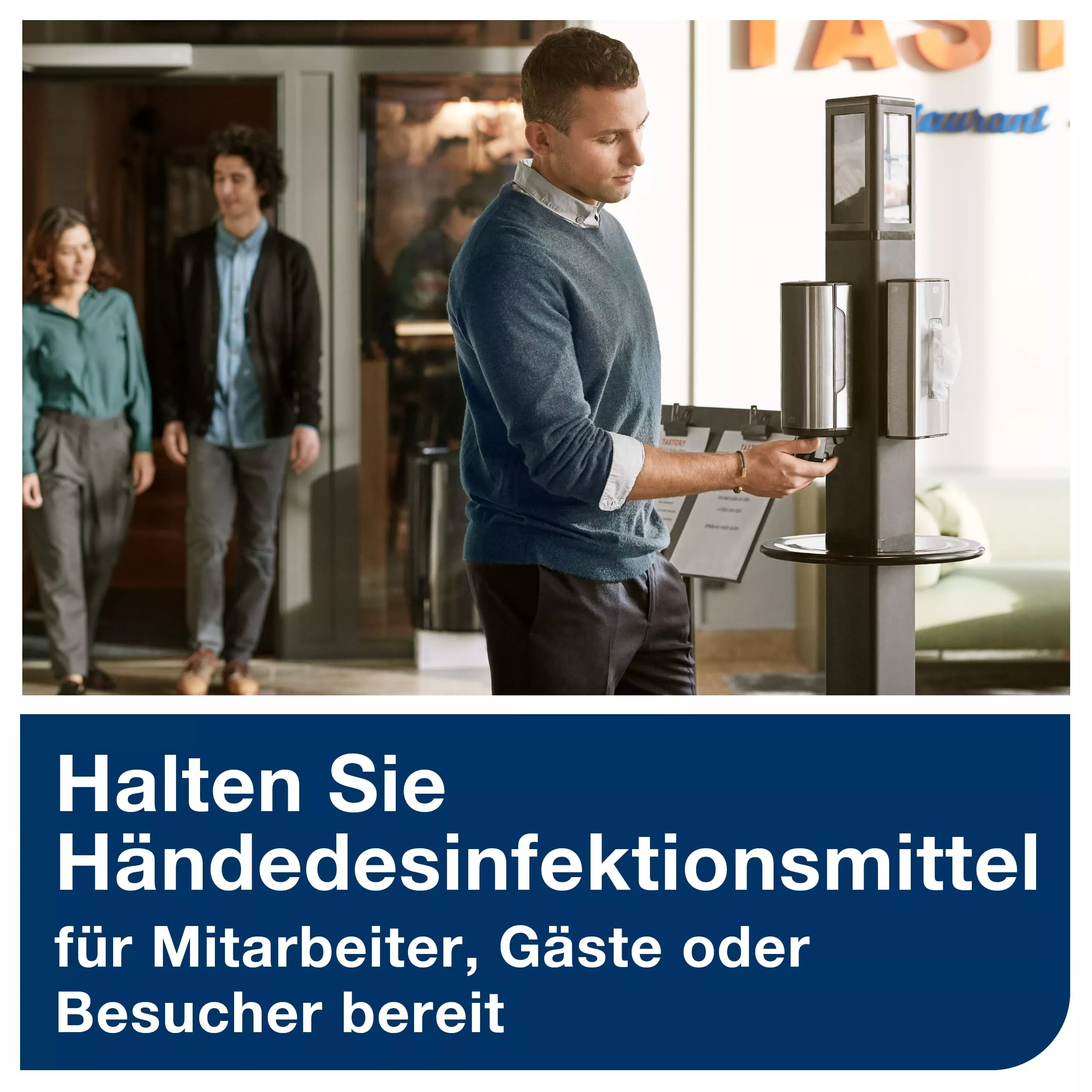 Tork Hygienesäule für Desinfektionsmittel und Tücher Schwarz S1/S2/S4/F1, geeignet für Tork Nachfüllpackungen und Spender 511055