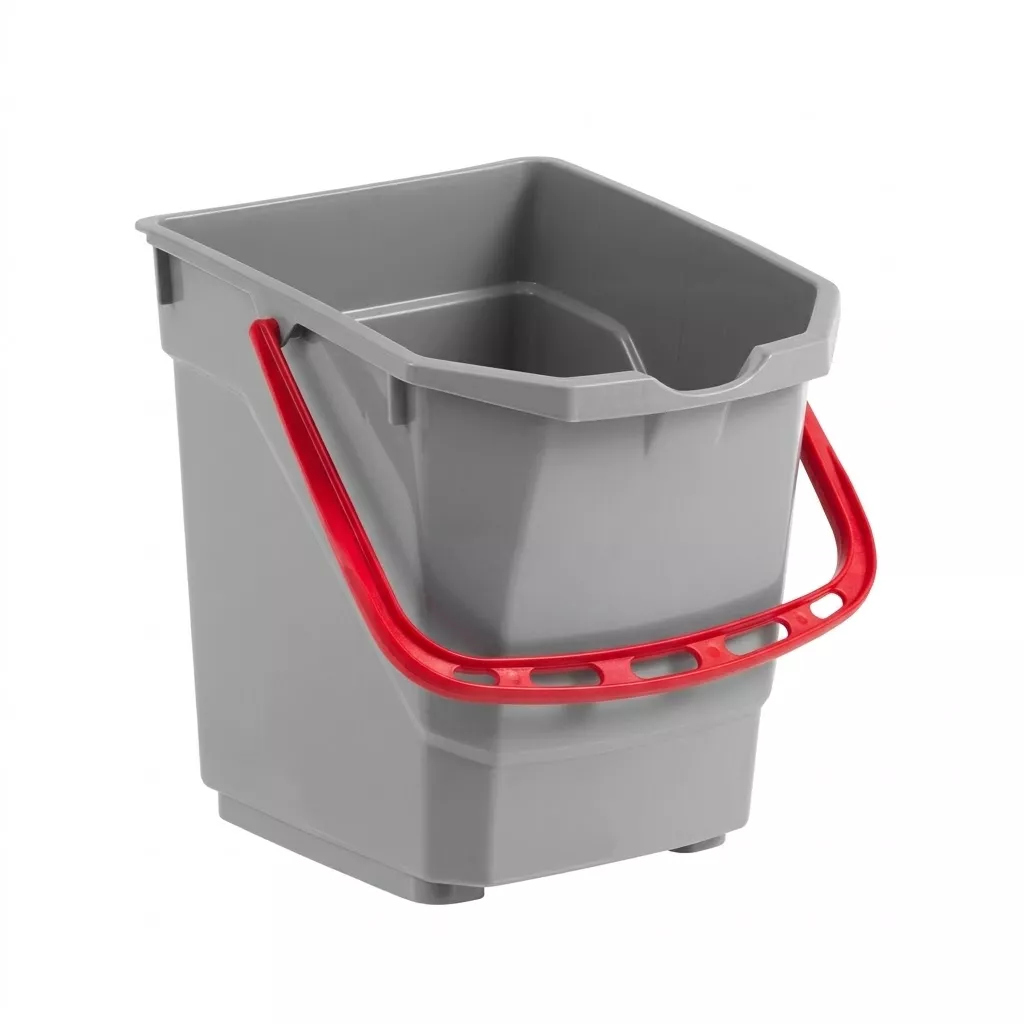 TTS Eimer – 15 Liter – Grau mit rotem Griff