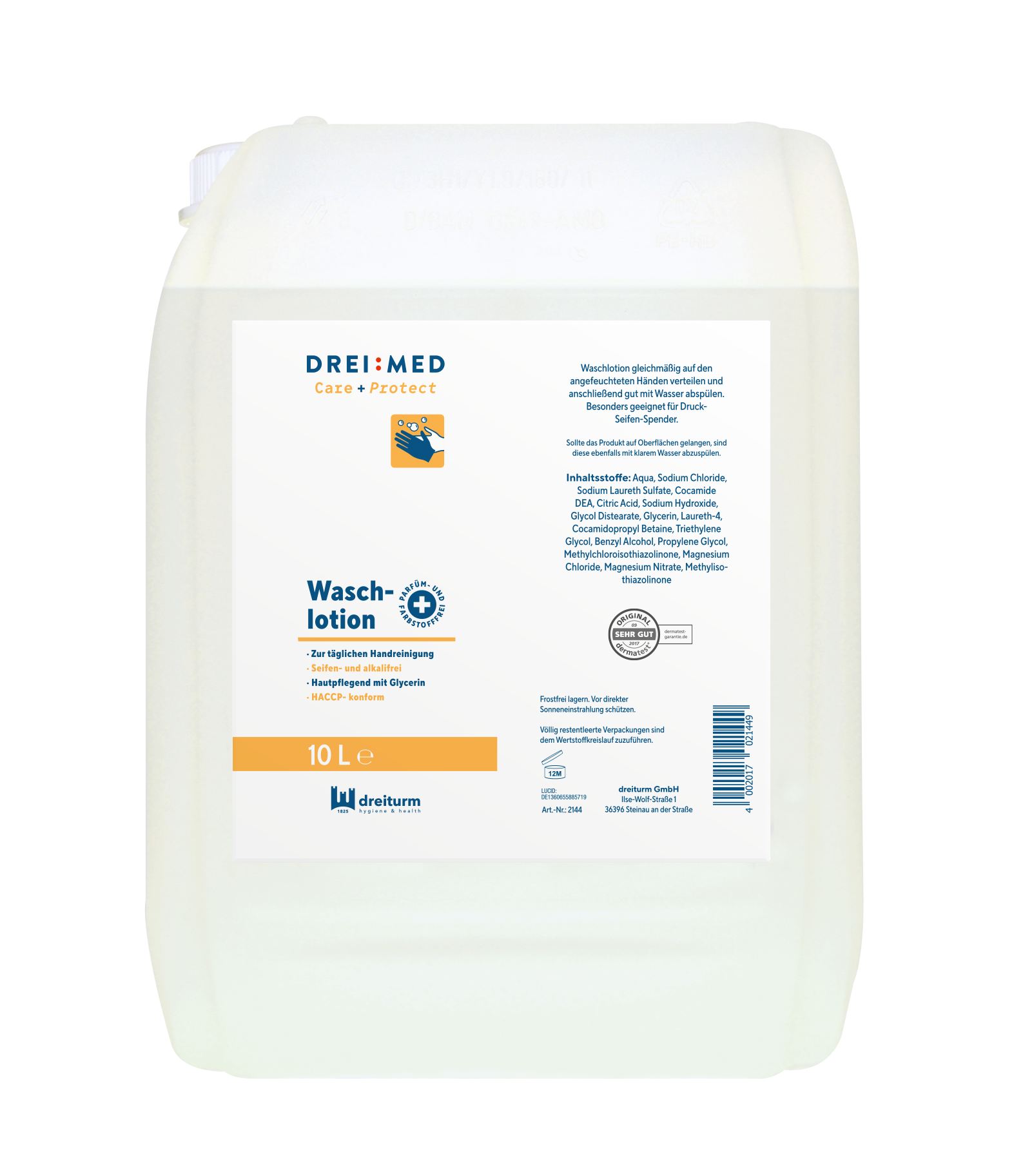 Dreiturm DREIMED® Care+Protect Waschlotion ohne Parfüm 10 L Kanister