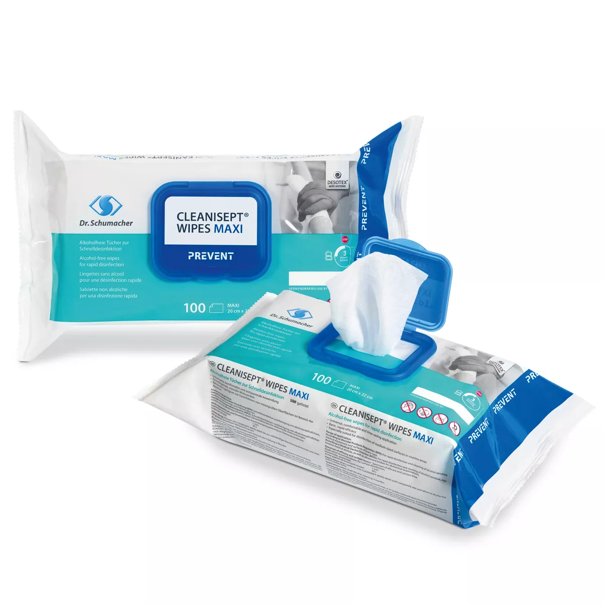 Dr. Schumacher Cleanisept Wipes Maxi Packung mit 100 Tüchern