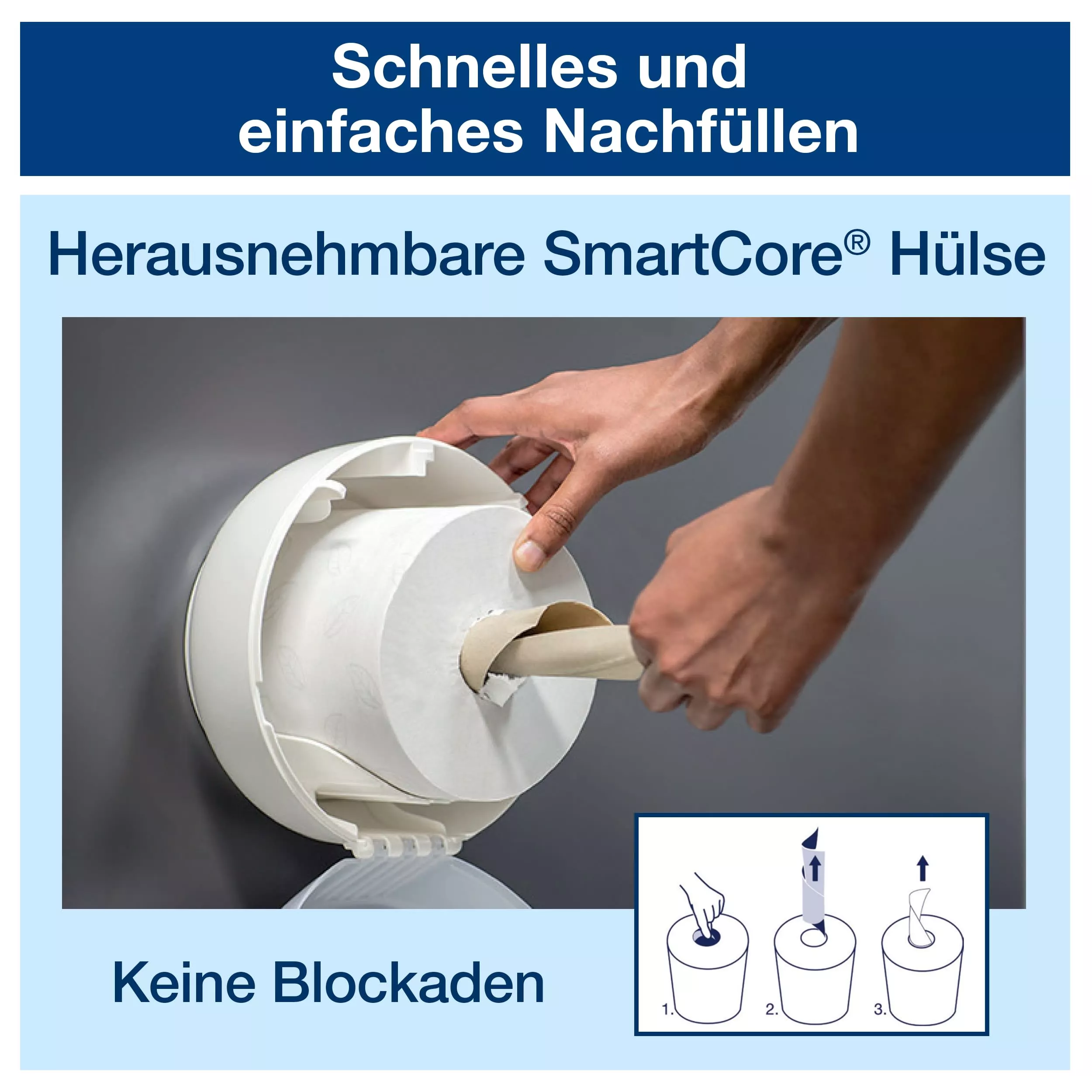 Tork SmartOne® Mini Spender für Toilettenpapier mit hoher Kapazität Schwarz T9, Elevation Design, 681008