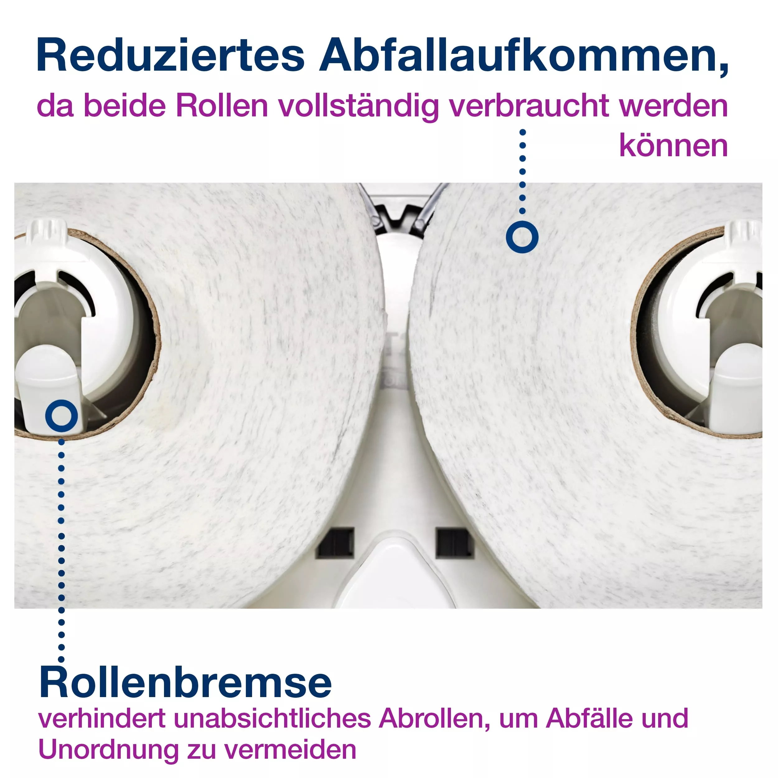 Tork Doppelrollenspender für Mini Jumbo Toilettenpapier Weiß T2, Geschlossen, Elevation Linie, 555500