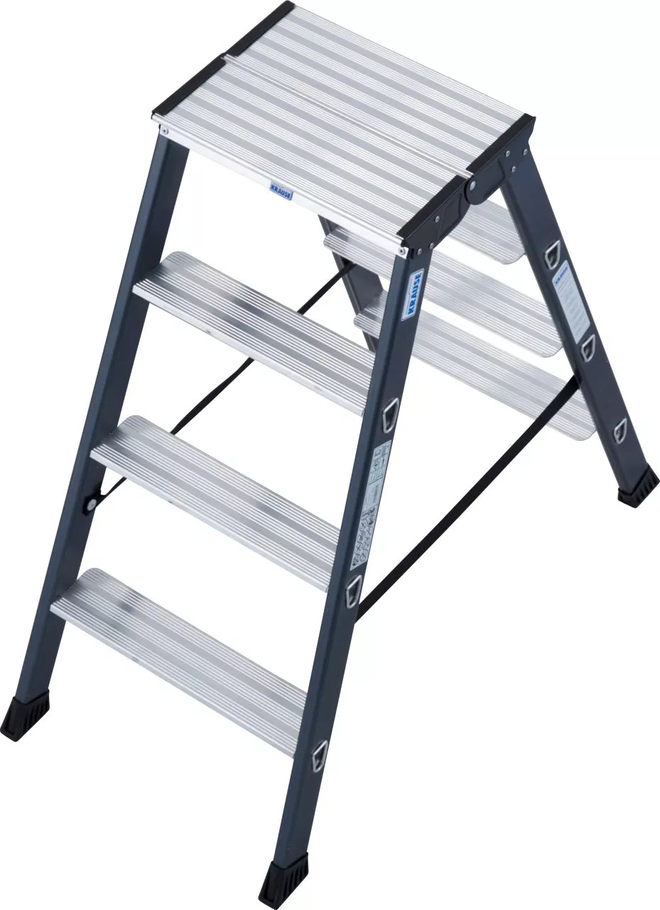 Krause „SEPRO D“ STUFEN-DOPPELLEITER ELOXIERT 2x4 STUFEN