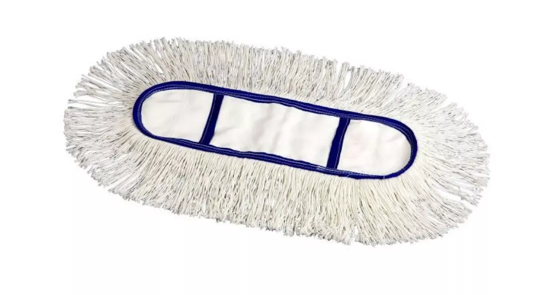 Mopptex Baumwollmopp 130cm - mit Taschen und Bändern -  Schlinge/Franse - weiß