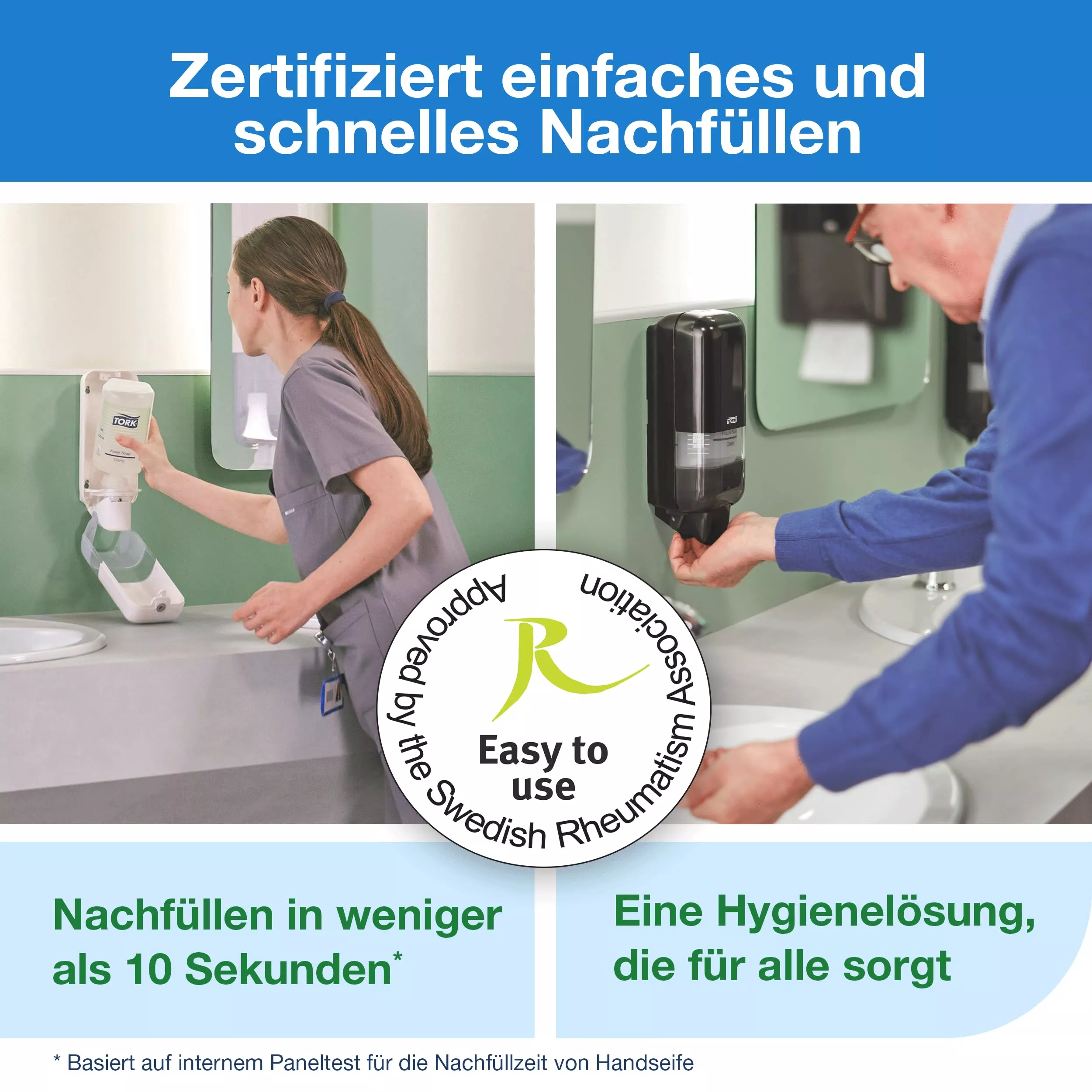 Tork Spender für Seife und Hautpflegeprodukte Edelstahl S4, modernes Design, Image Sortiment, 460010