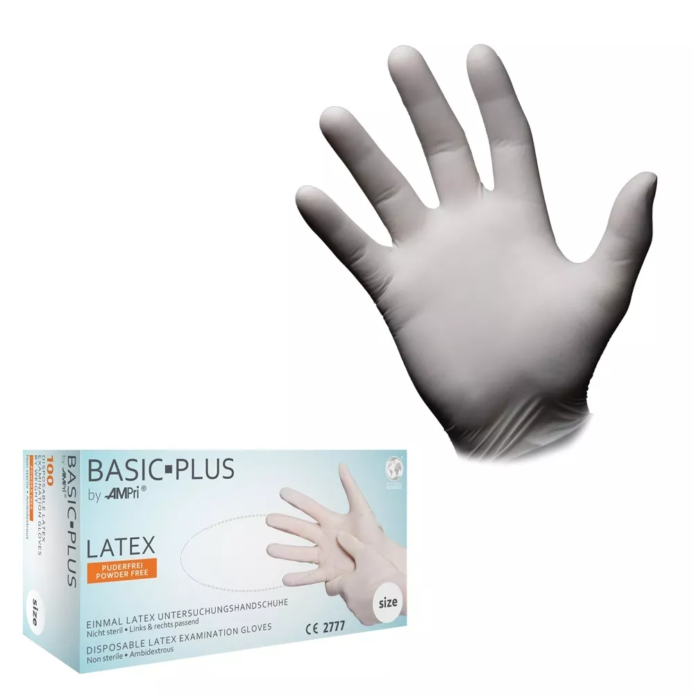 Einmalhandschuhe Latex puderfrei XL – Basic Plus (100 Stück/Box)