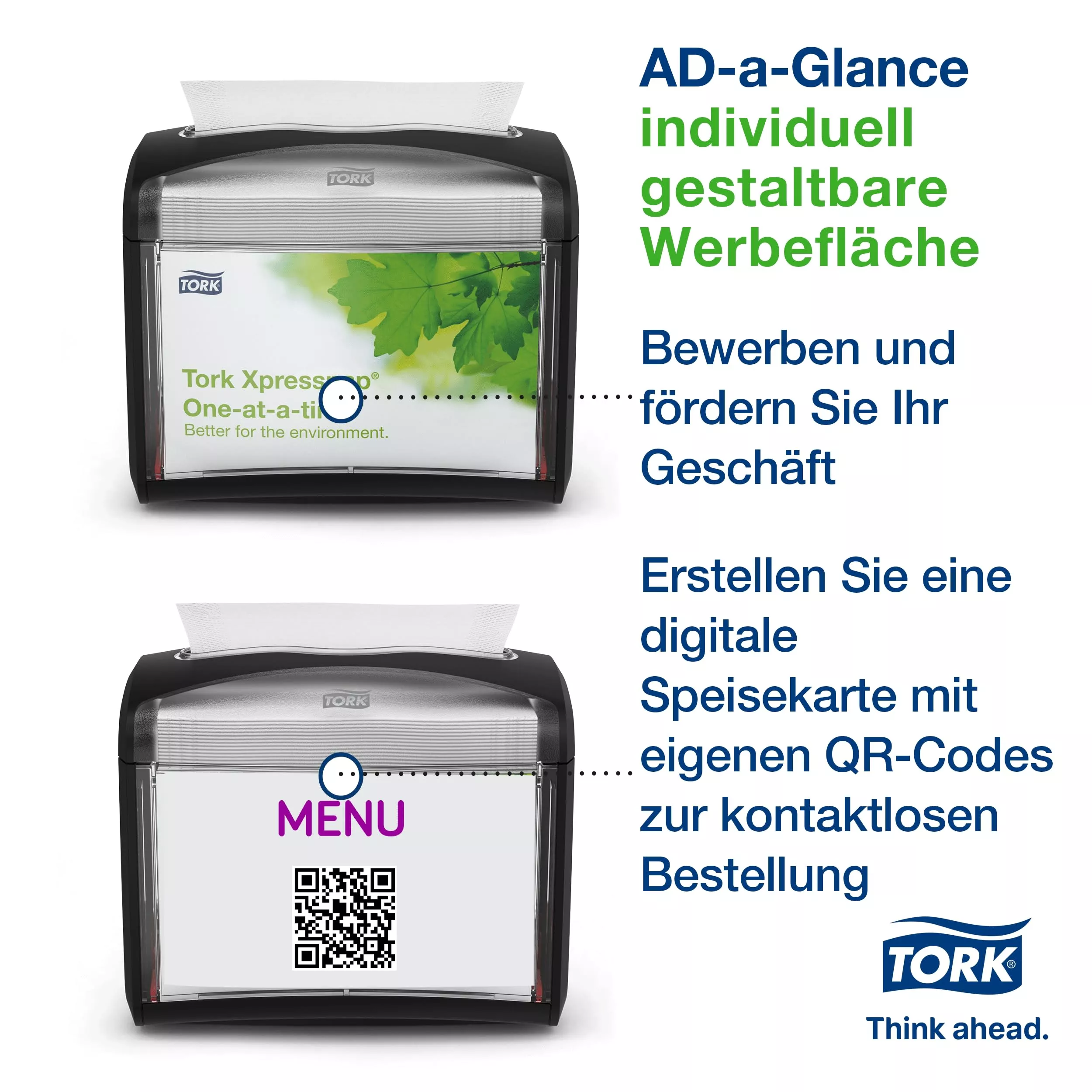 Tork Xpressnap® Tischspender Schwarz N4, Signature Linie, 16,9 cm × 20 cm × 14,1 cm