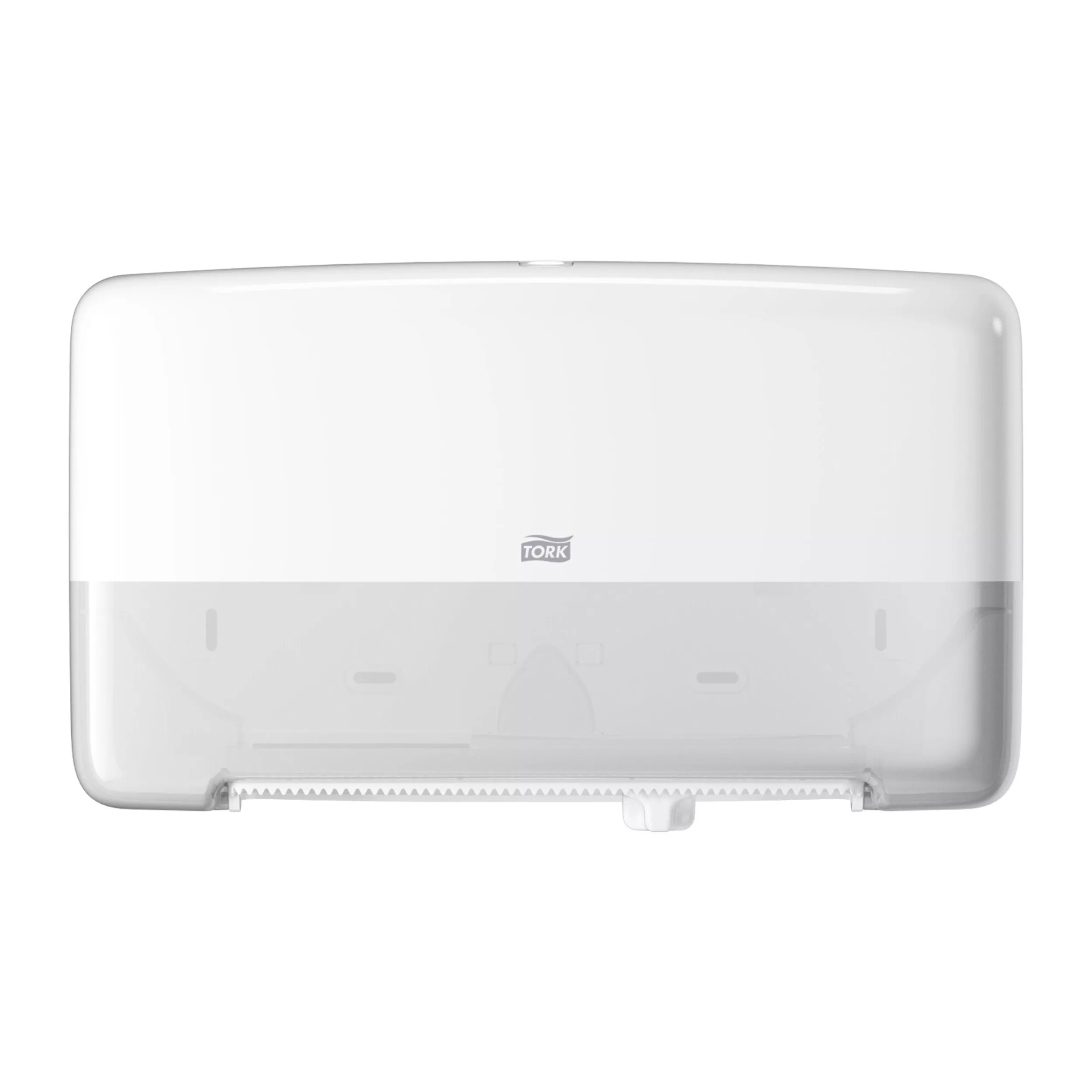 Tork Doppelrollenspender für Mini Jumbo Toilettenpapier Weiß T2, Geschlossen, Elevation Linie, 555500