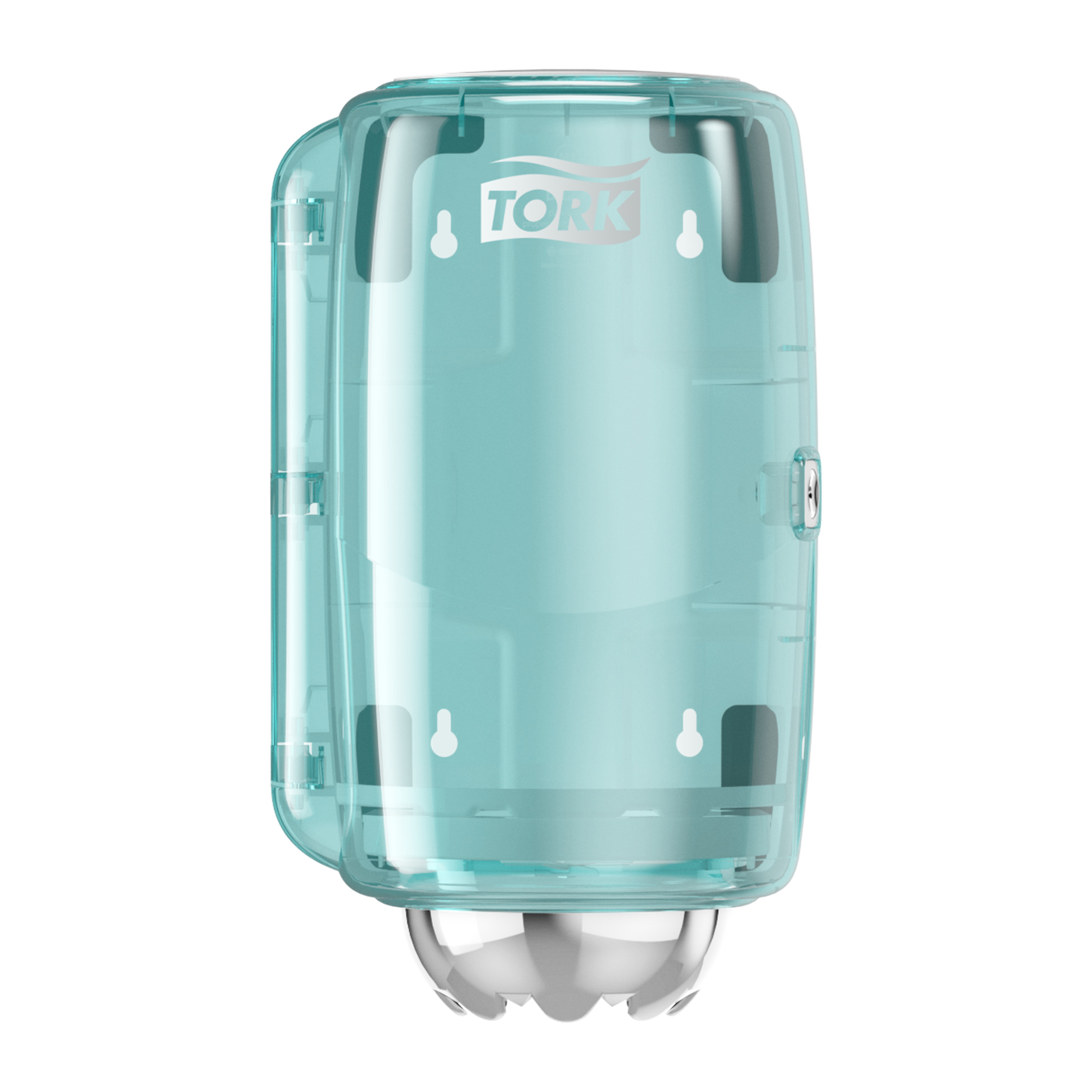 Tork Mini Innenabrollungsspender Weiß und Türkis M1, Robustes Design, Performance Linie, 658000