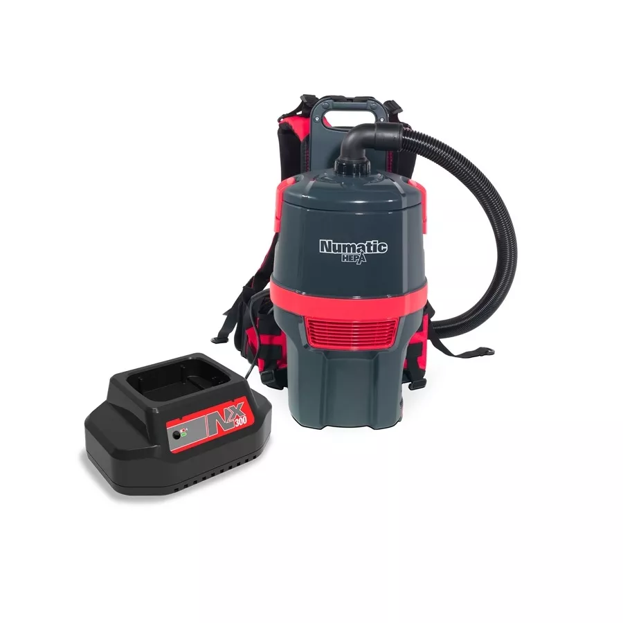 Numatic RSB150HNX/0 Hepa Allergikerfreundlicher Batterie-Rucksacksauger mit Ladegerät, inkl. Zubehörset AA30E (ohne AKKU)