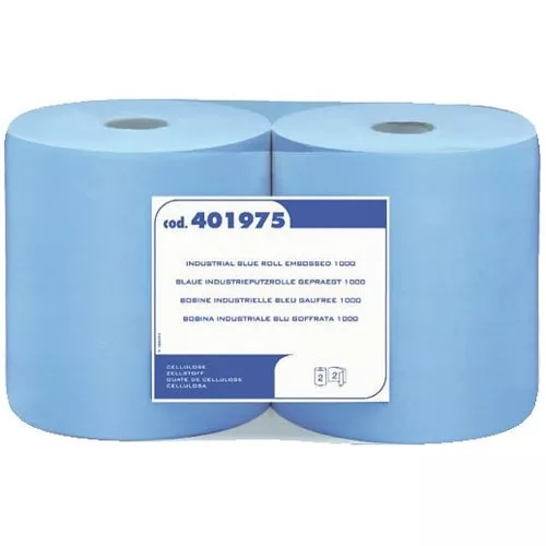 Papernet Putztuchrolle 2 lag. 36x37,3cm blau, 1000Blatt, 2er Pack