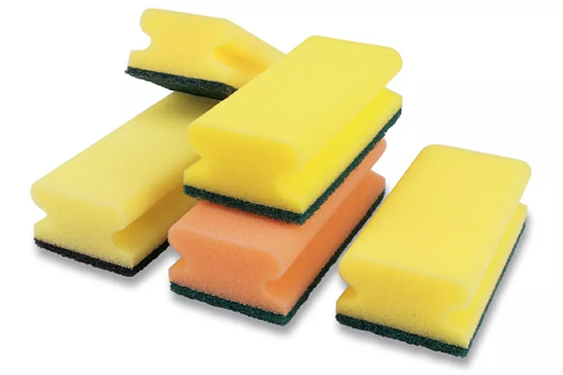 Padschwamm mit Griff Groß 150x90x45 mm Gelb/Grün – Reinigungsschwamm 10 Stück Set