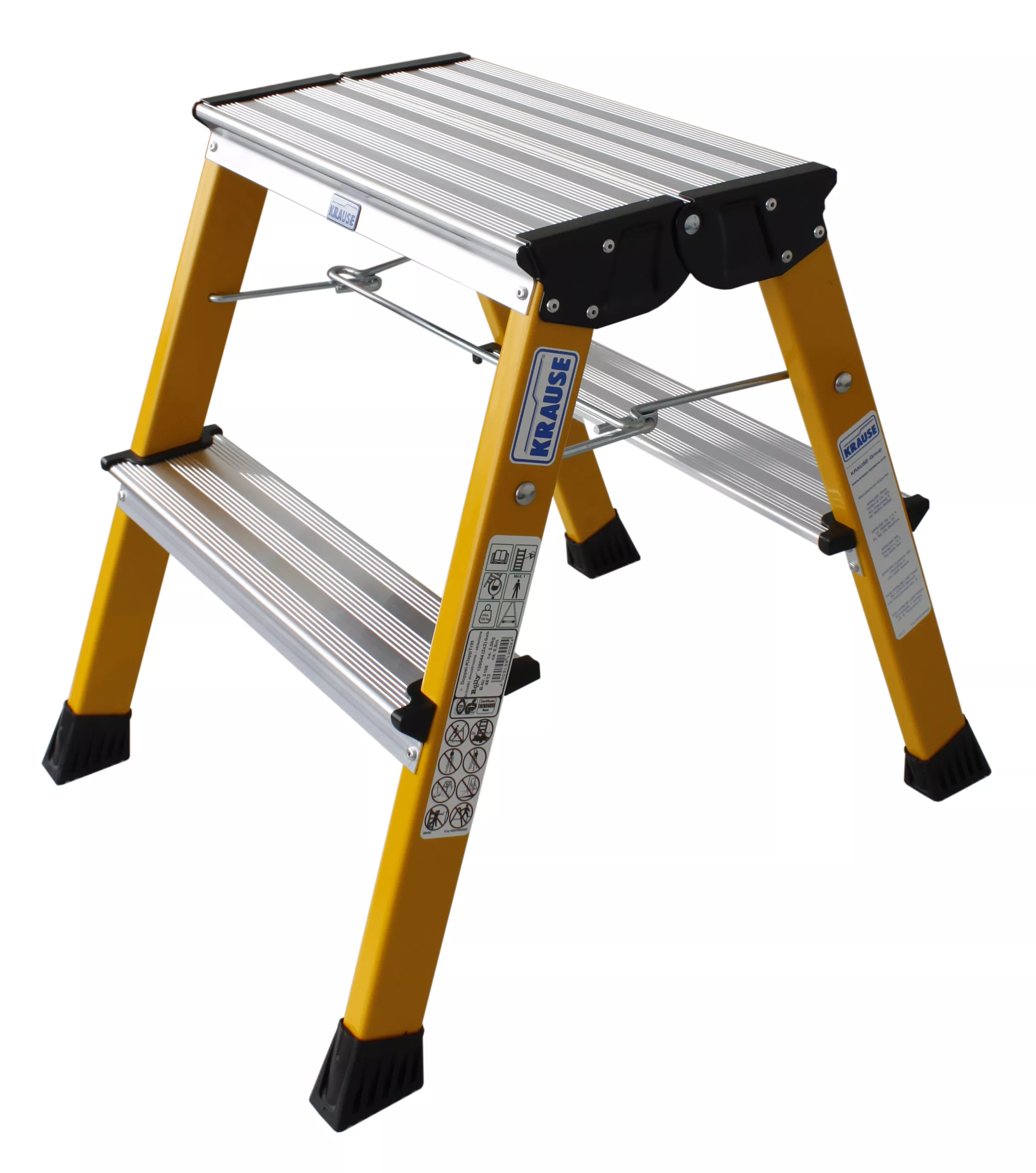Krause „ROLLY“ DOPPEL-KLAPPTRITT GELB 2x2 STUFEN