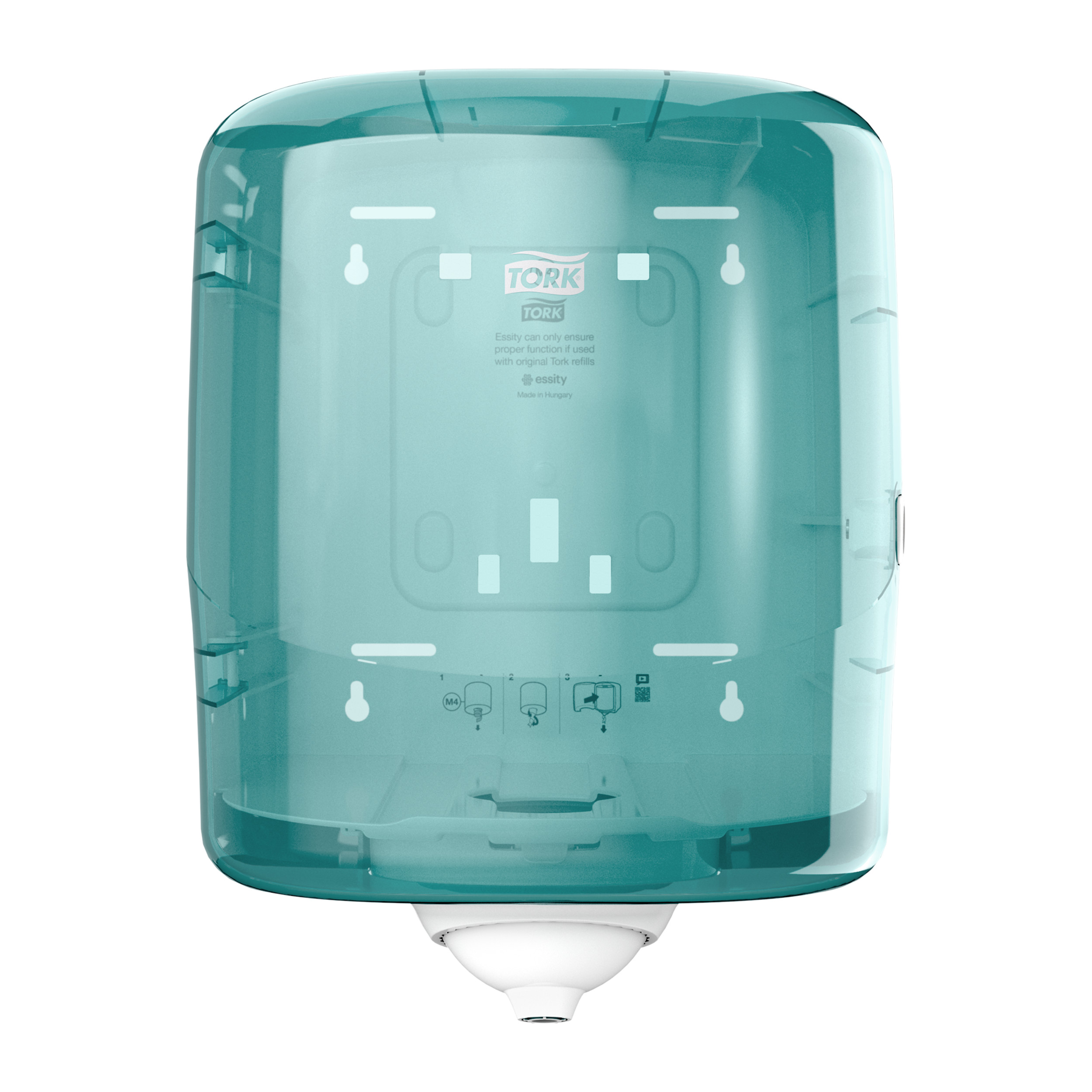 Tork Reflex™ Einzelblatt Innenabrollungsspender Weiß und Türkis M4, Performance Linie, 473180