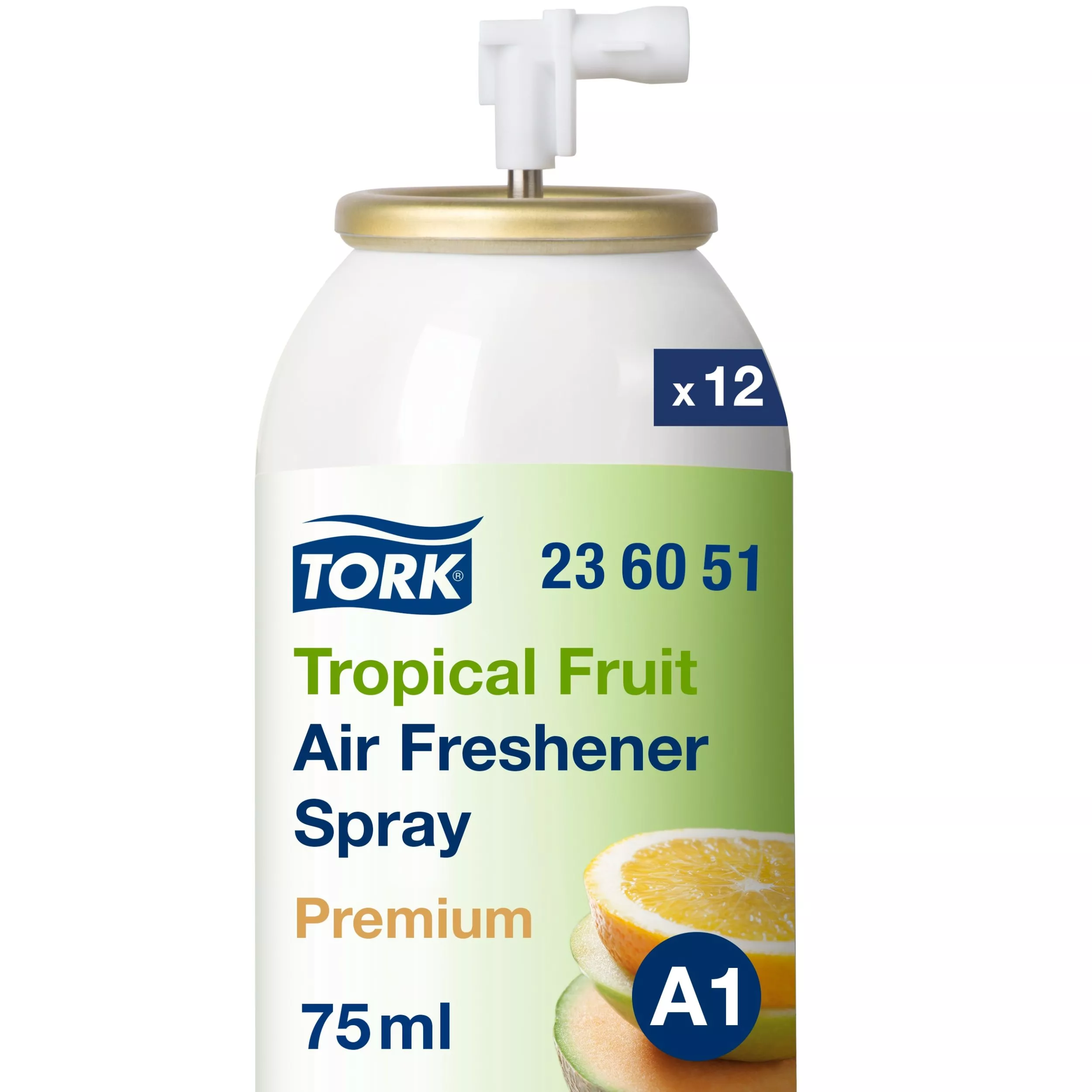 Tork Lufterfrischer Spray mit tropischem Fruchtduft A1, Frischeduft, 12 Flaschen, 236051