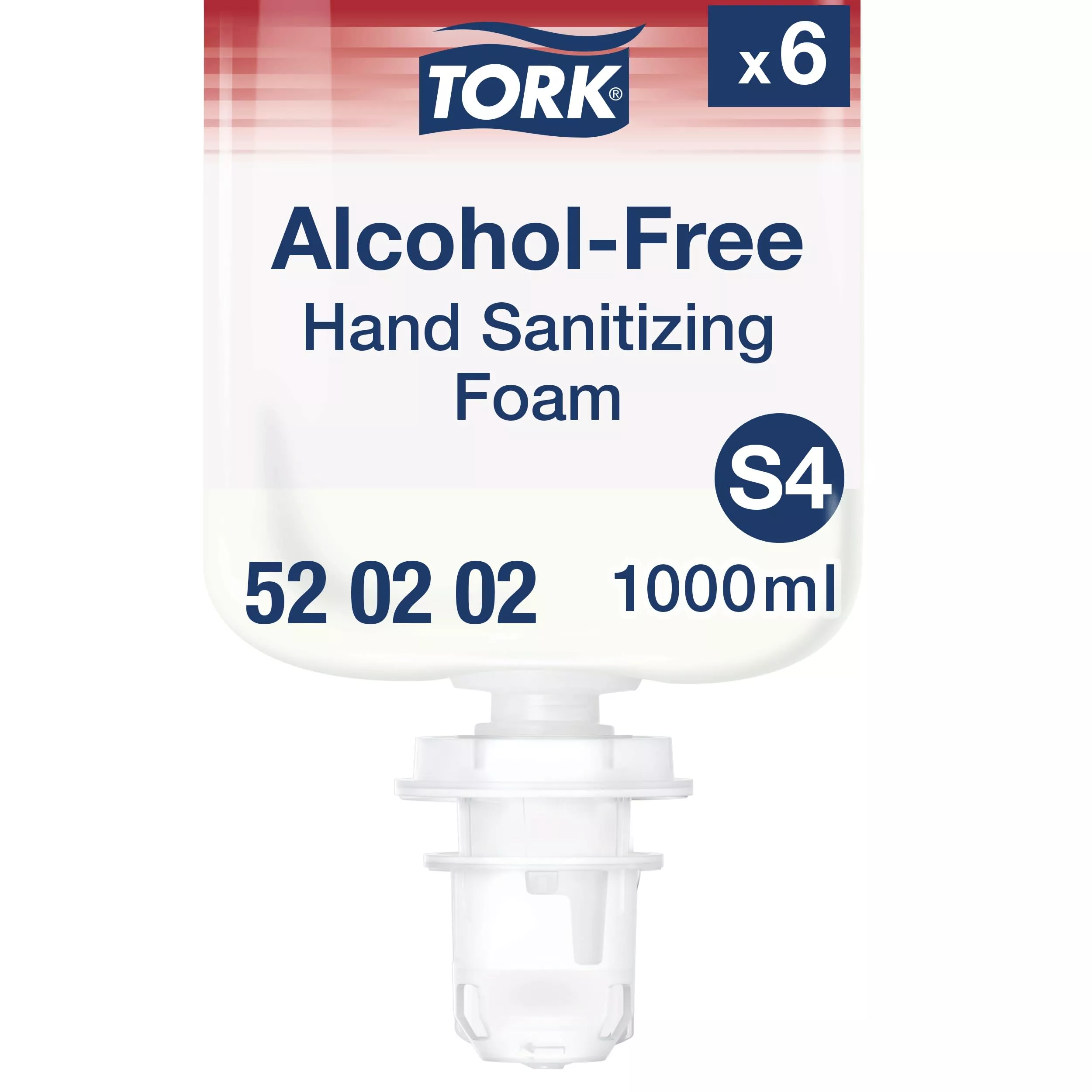 Tork alkoholfreier Händedesinfektionsschaum S4, dermatologisch getestetes Desinfektionsmittel, 6 × 1.000 ml, 520202