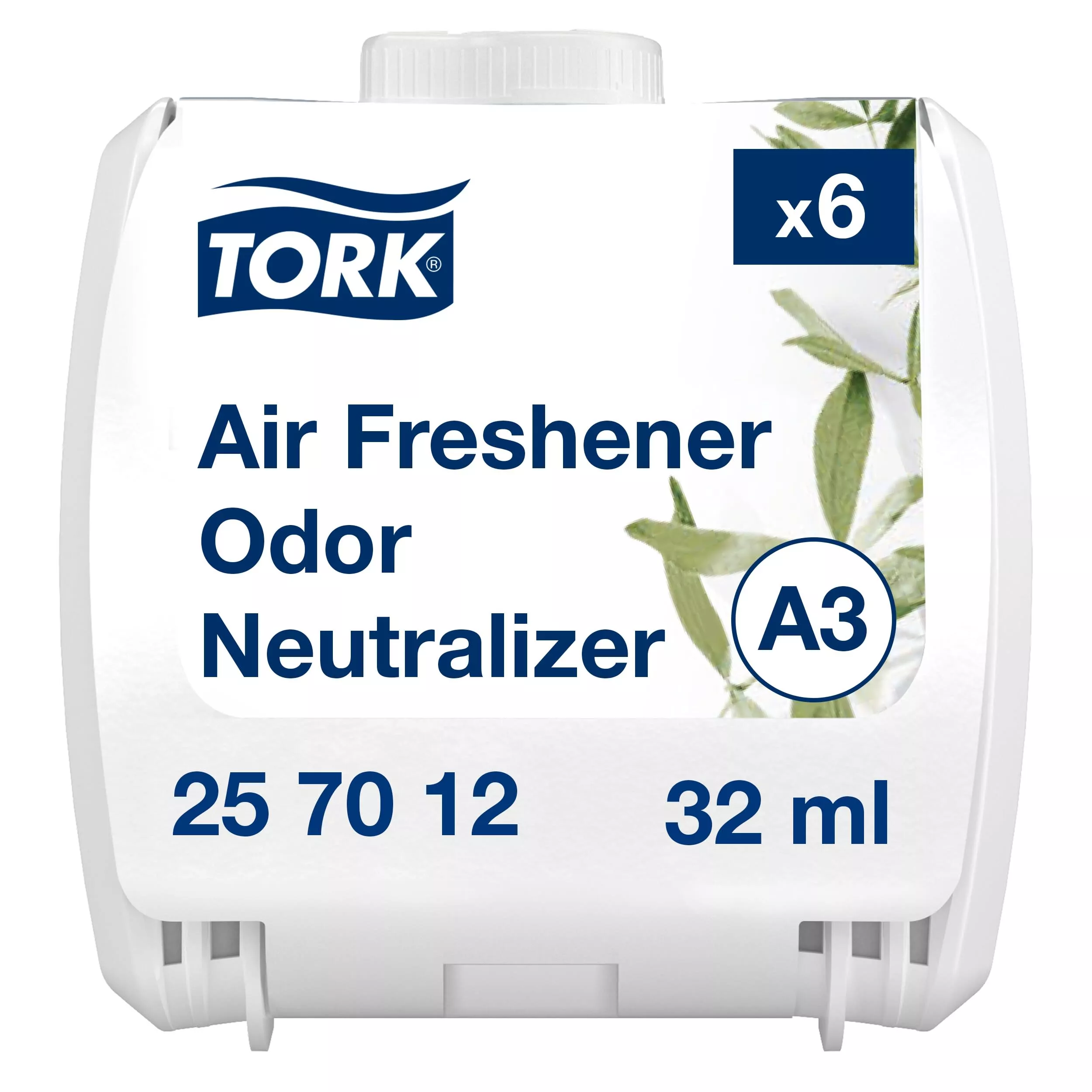 Tork kontinuierlicher Lufterfrischer mit Geruchsneutralisierer A3, Duftnote Zitronengras, 6 Nachfüllflakons, 257012