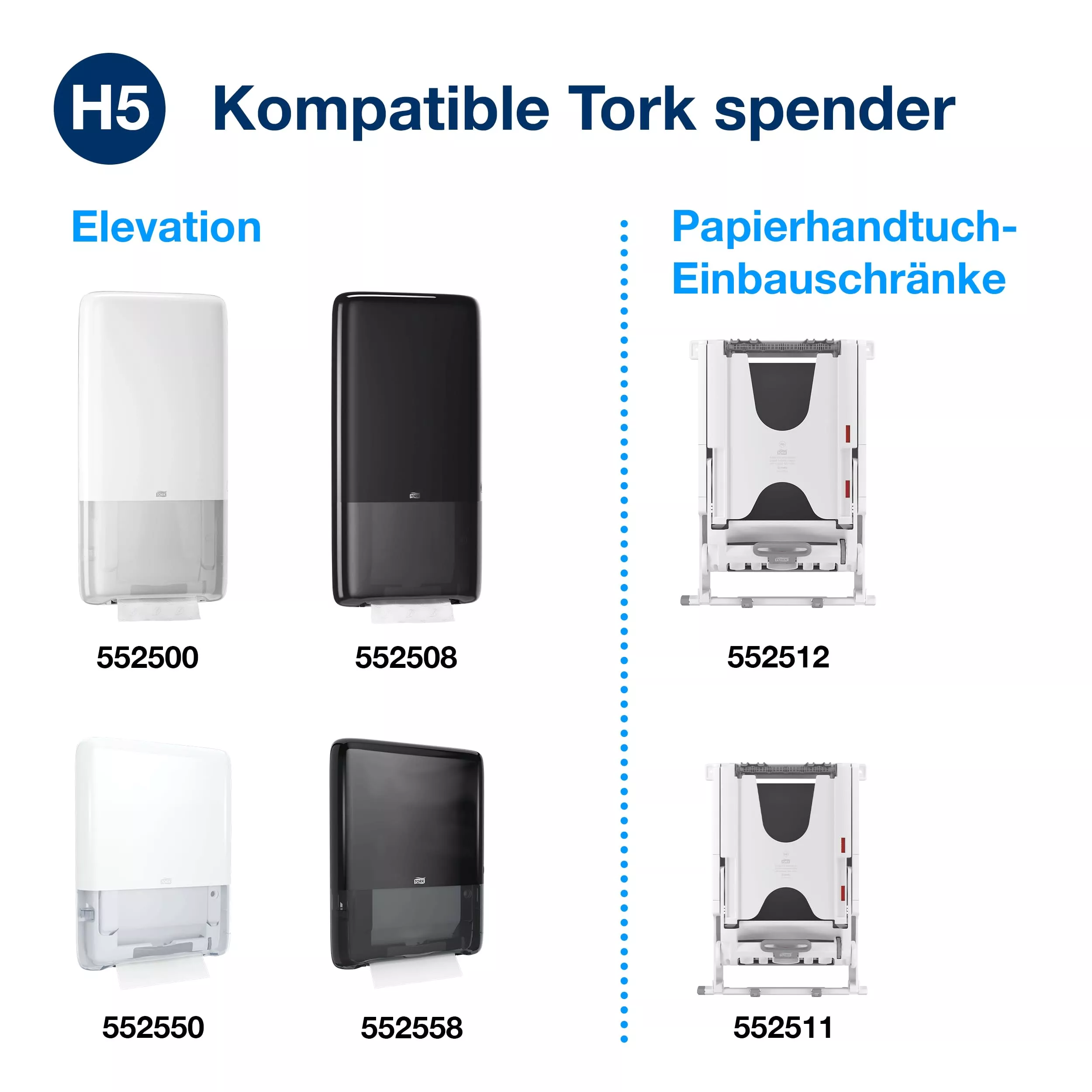 Tork PeakServe® Endlos™-Papierhandtücher Weiß H5, Advanced-Qualität, komprimiert, 12 × 270 Tücher, 100589