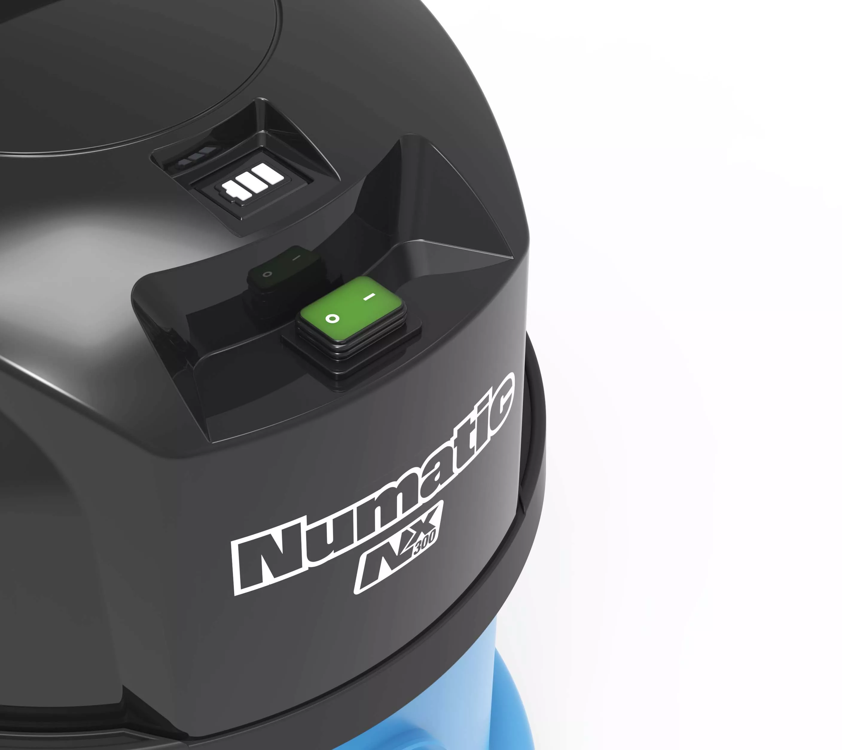 Numatic WBV370NX Akku-Nass-/Trockensauger – inkl. Ladegerät, ohne Akku NX300 in blau