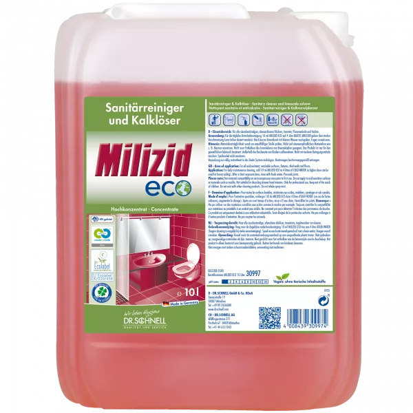 Dr.Schnell Milizid ECO Ökologischer Sanitärreinger und Kalklöser 10 L