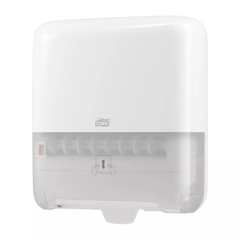 Tork Matic® Spender für Rollenhandtücher Weiß H1, Nachfüllanzeige, Elevation Design, 551000