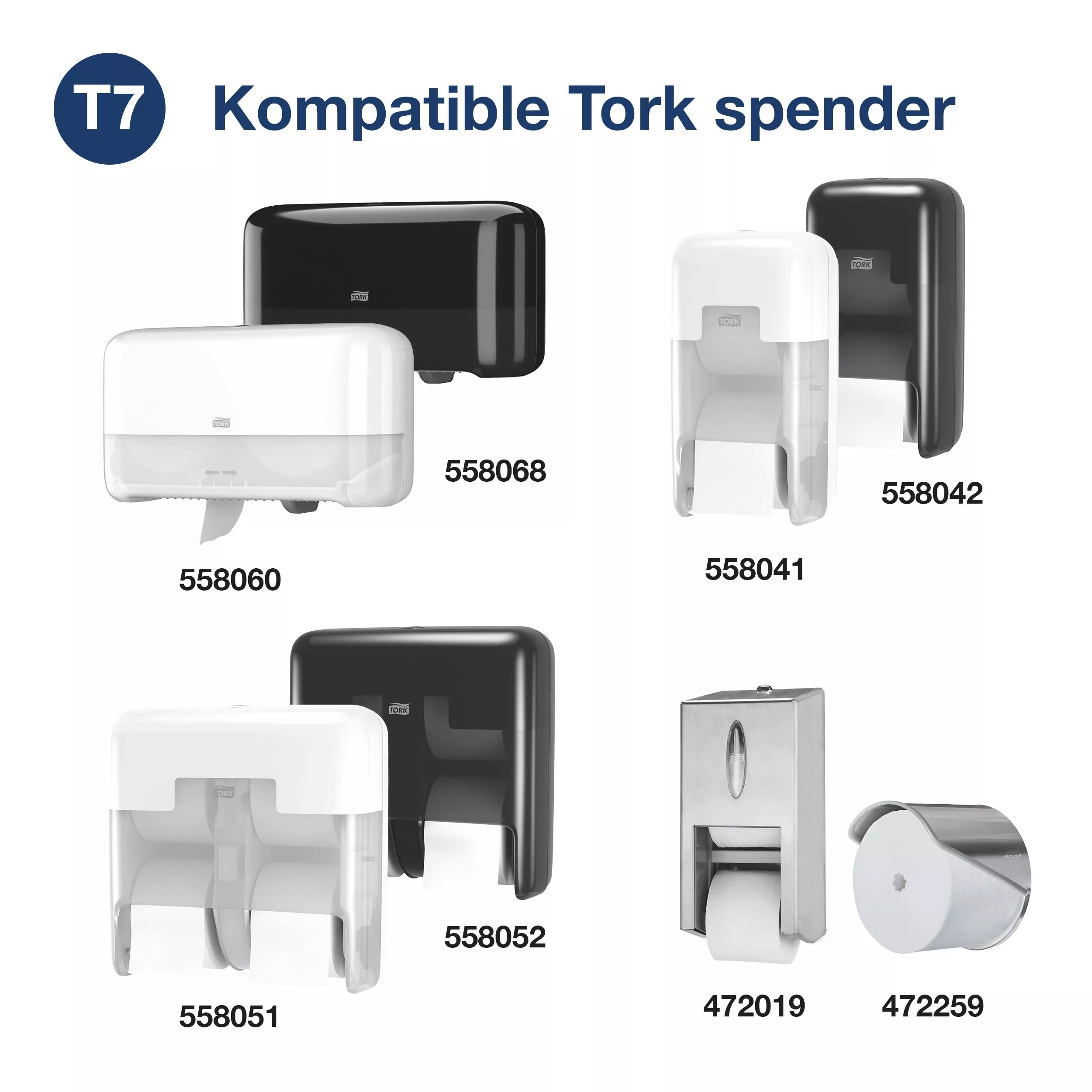 Tork OptiServe® Hülsenloses Toilettenpapier Natur T7, Advanced, 2‑lagig, 24 × 820 Blatt, 472640