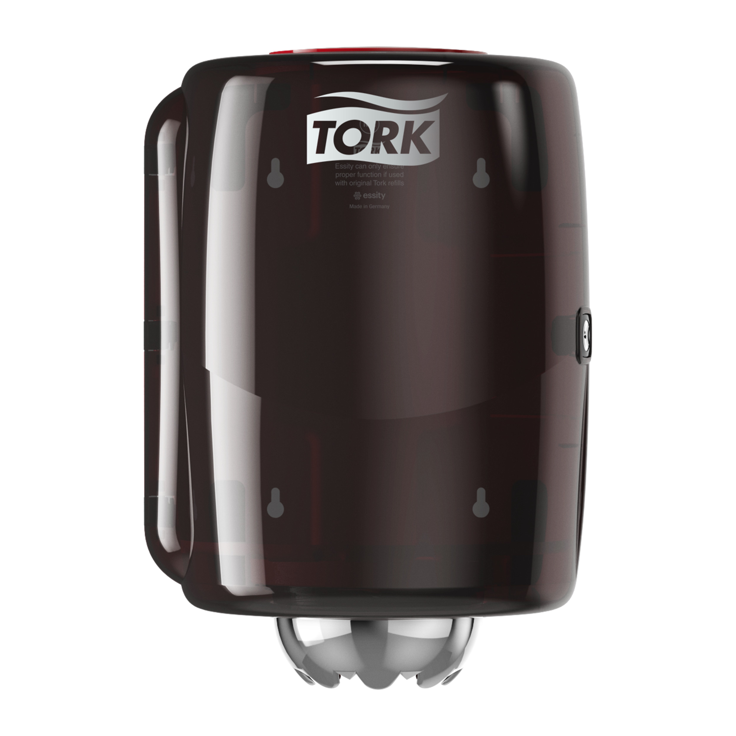 Tork Innenabrollungsspender Rot und Schwarz M2, Einhändige Bedienung, Performance Linie, 659008