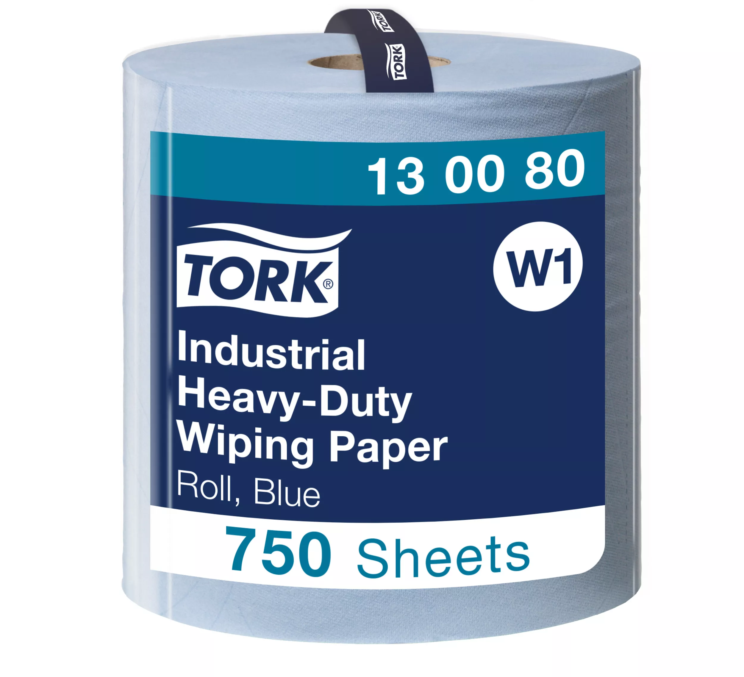 Tork Extra Starke Industrie Papierwischtücher Blau W1, Hohe Saugfähigkeit, 1 × 750 Blatt, 130080