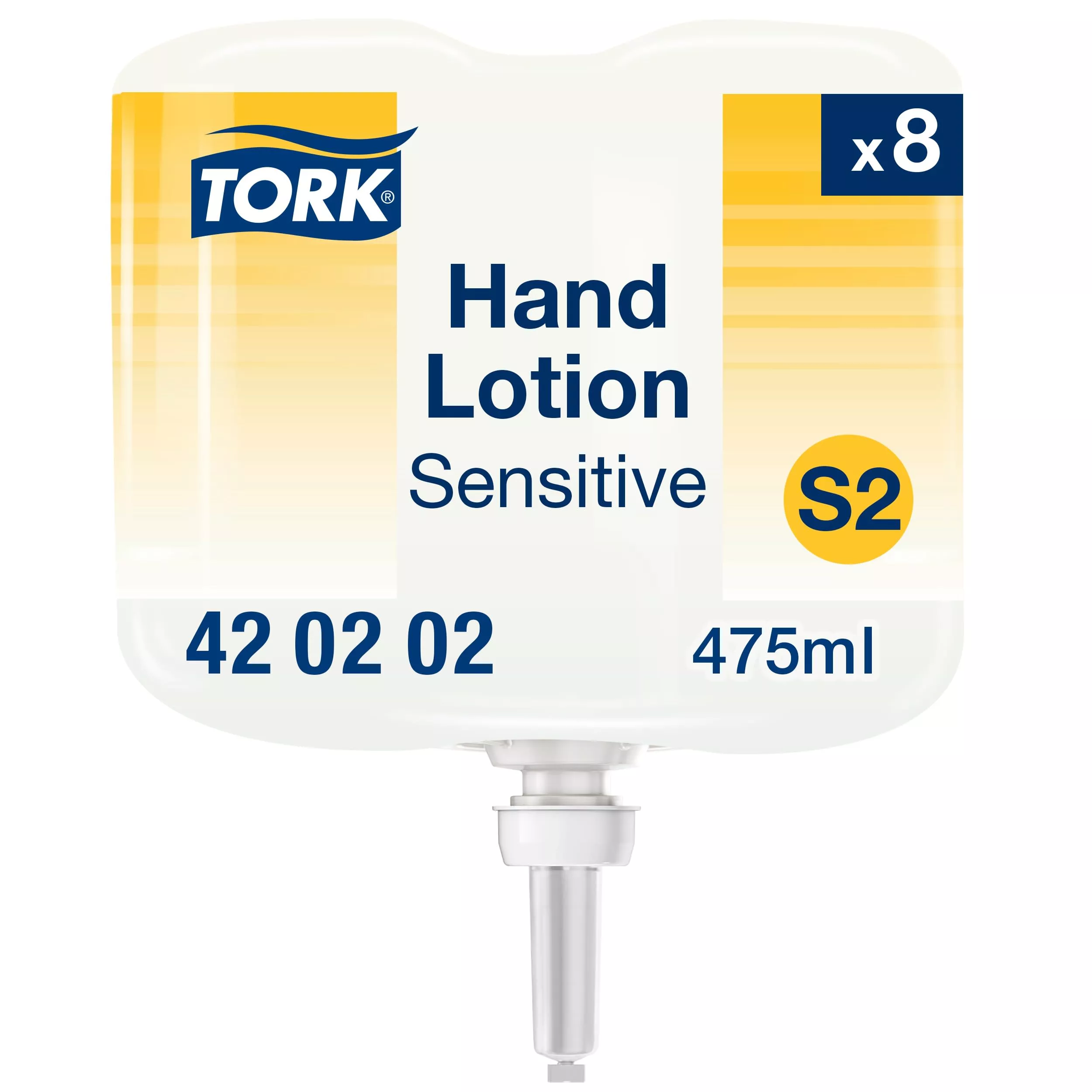 Tork flüssige Hand & Body Lotion für sensible Haut S2, parfümfrei, 8 × 475 ml, 420202