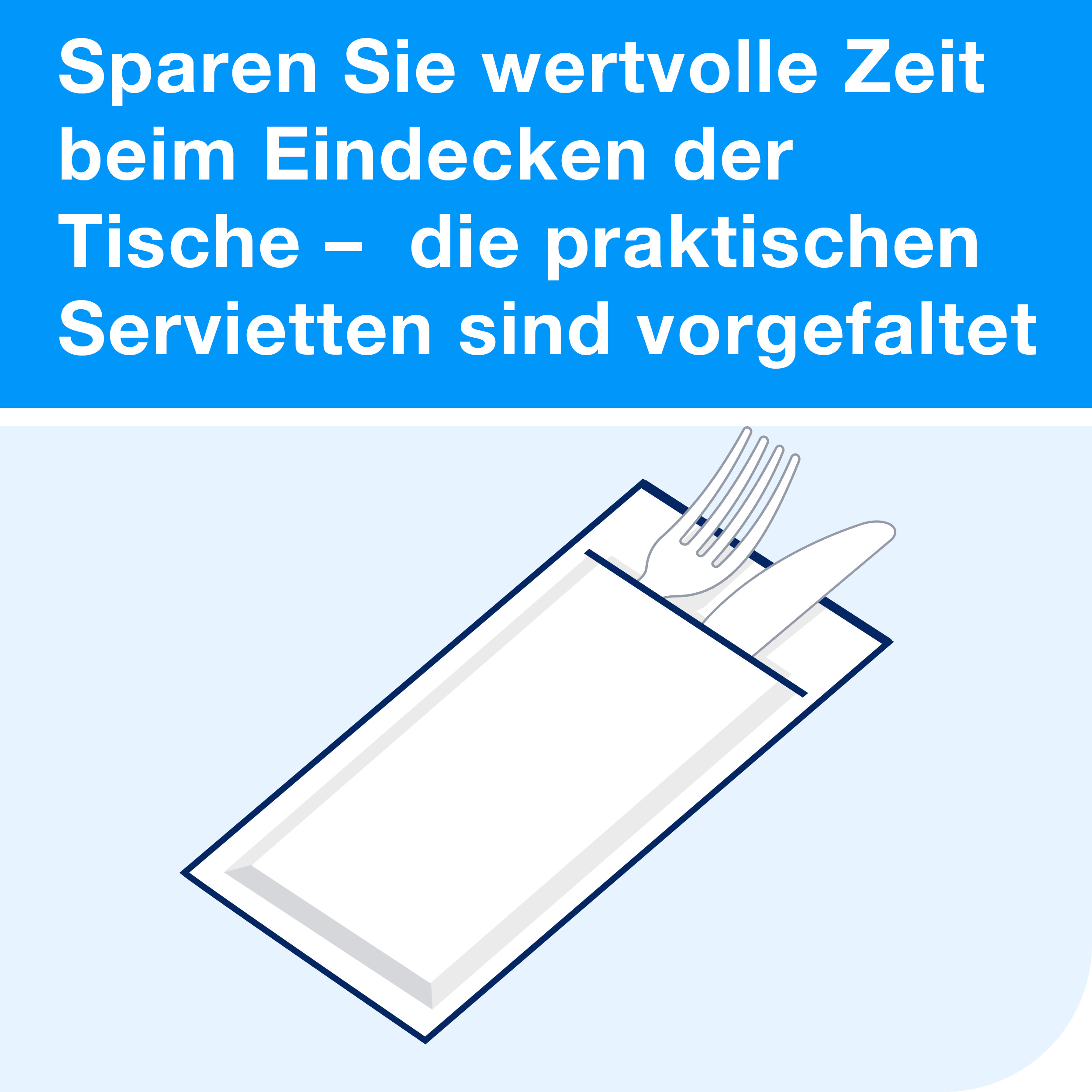 Tork hygienische Bestecktaschen Natur, mit Serviette Weiß, 5 × 100 Bestecktaschen, 474637