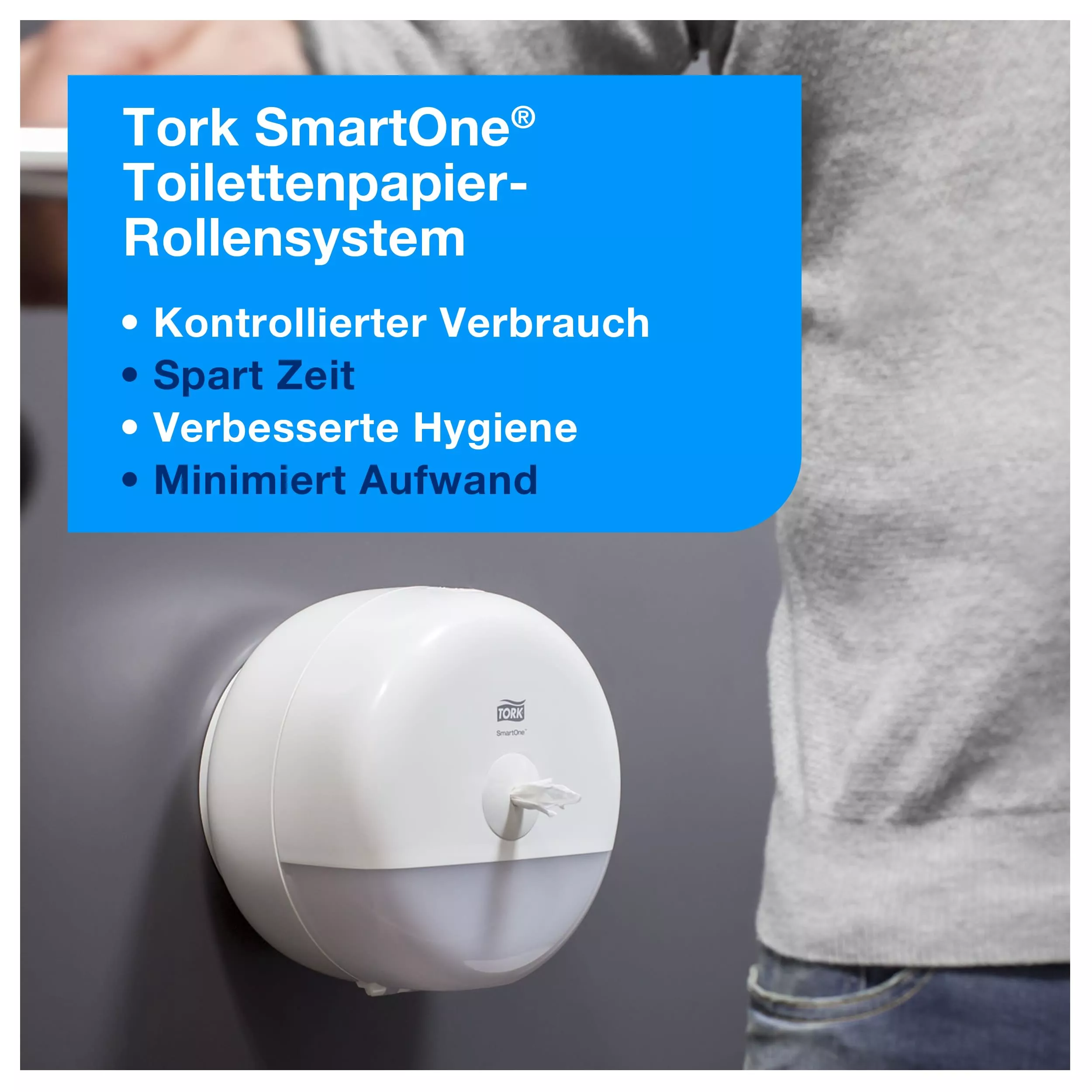 Tork SmartOne® Spender für Toilettenpapier Weiß T8, Hohe Kapazität, Elevation Linie, 680000