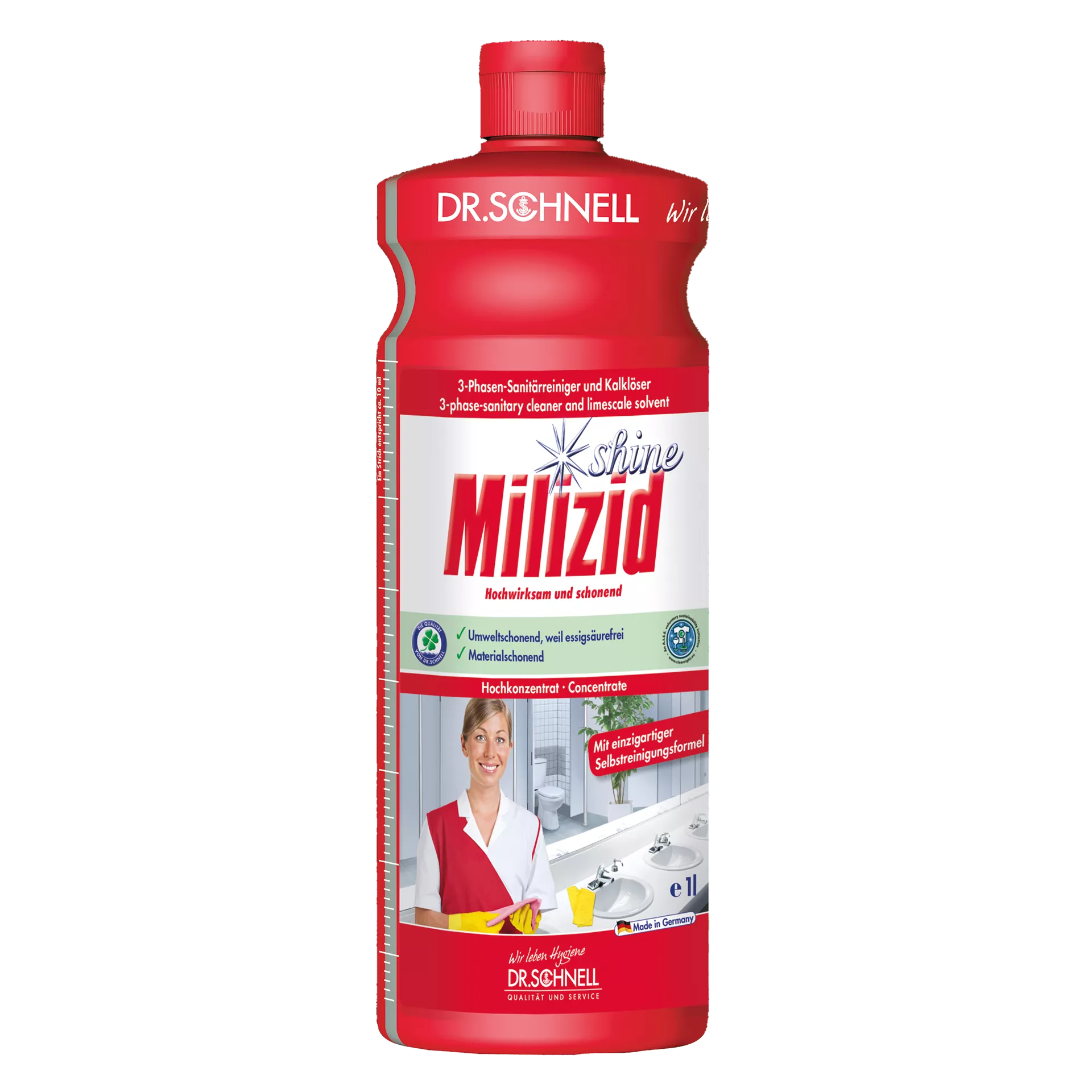Dr. Schnell Sanitärreiniger und Kalklöser Milizid Shine 1 l