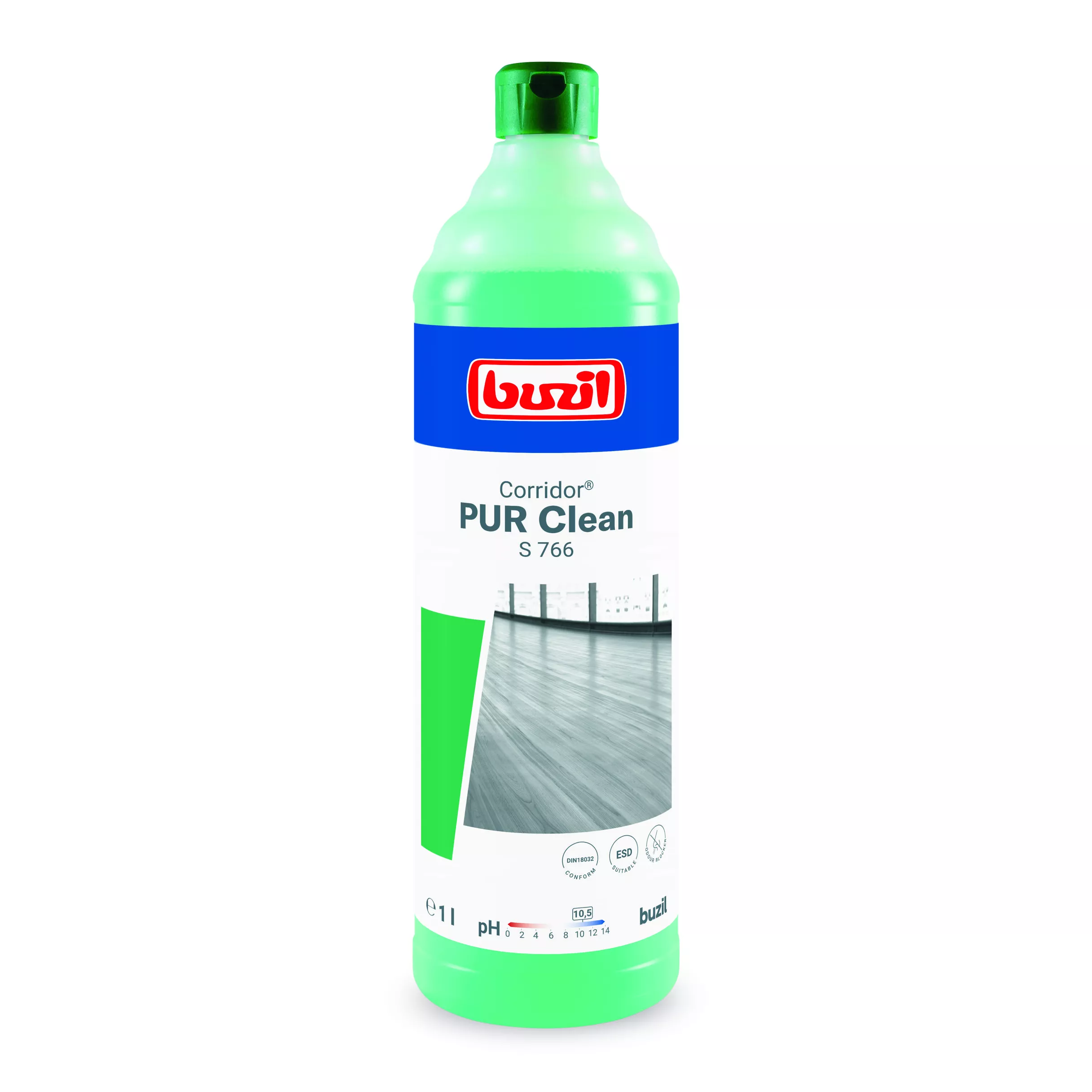 Buzil Corridor® PUR Clean S766 – Unterhaltsreiniger für PU-beschichtete Böden, 1L Flasche