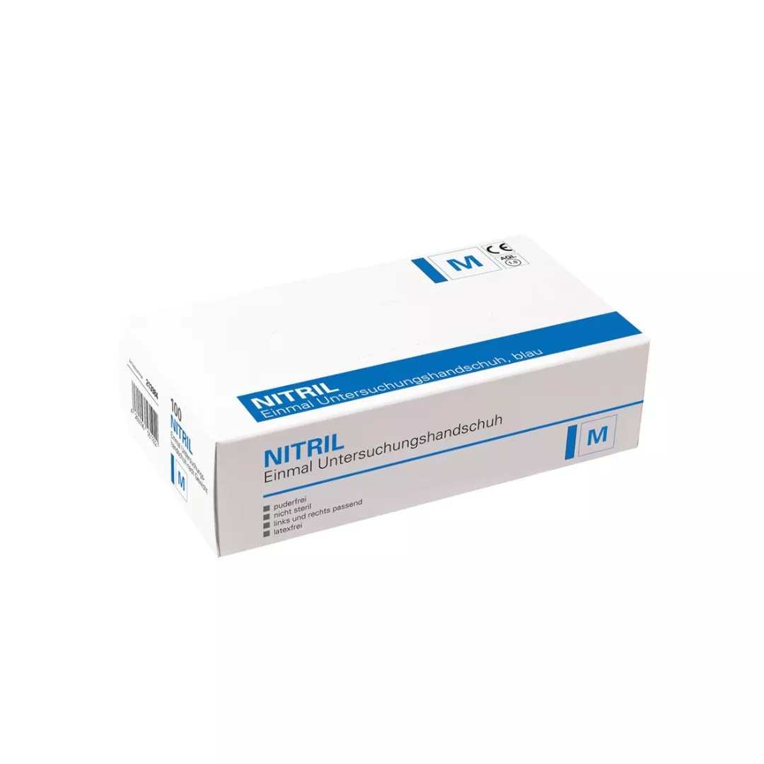 Cleanclub Einmalhandschuhe Nitril Extra puderfrei blau Gr. M (1 Box = 100 Stück)